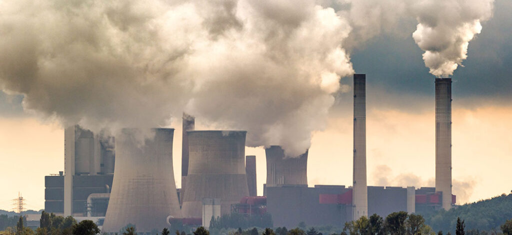 Large-fossil-fuel-power-plant-station-emission-causing-air-pollution.